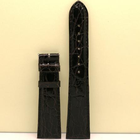 Cinturino - Pelle di coccodrillo - Marrone scuro