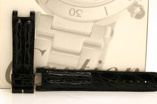 Cinturino per Cartier pelle di coccodrillo nero