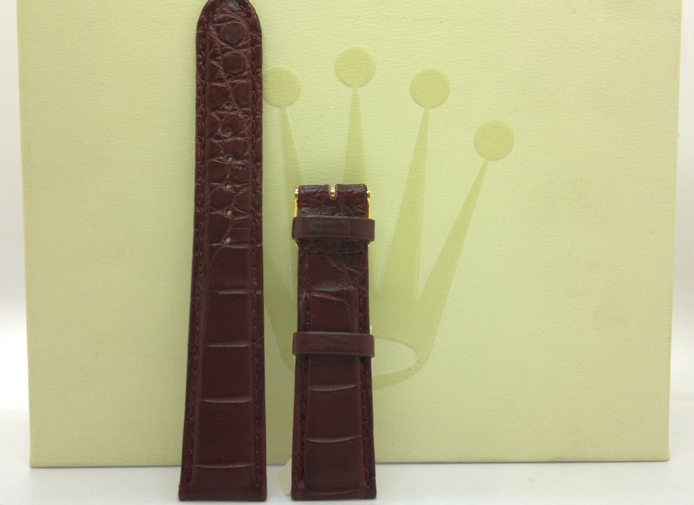 Cinturino Rolex - Pelle di alligatore - Bordeaux