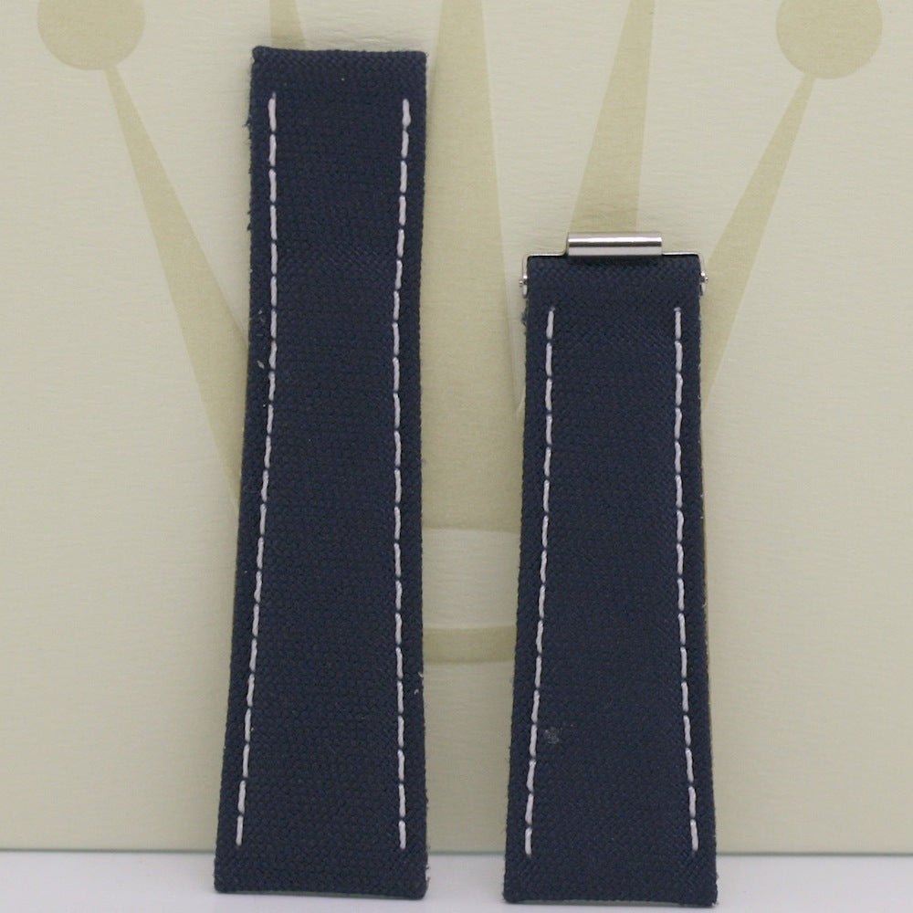 Cinturino Rolex - Pelle e tessuto - Blu navy - Pasquale Parisi