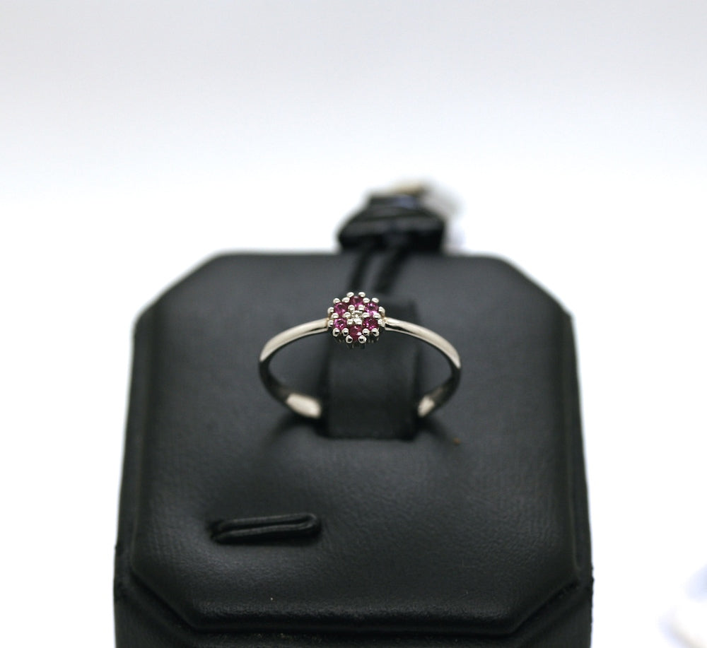 Anello Fiore con Rubini