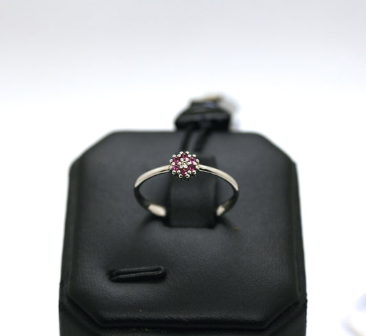 Anello Fiore con Rubini
