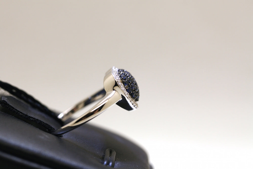 Anello Cuore Diamanti e Zaffiri